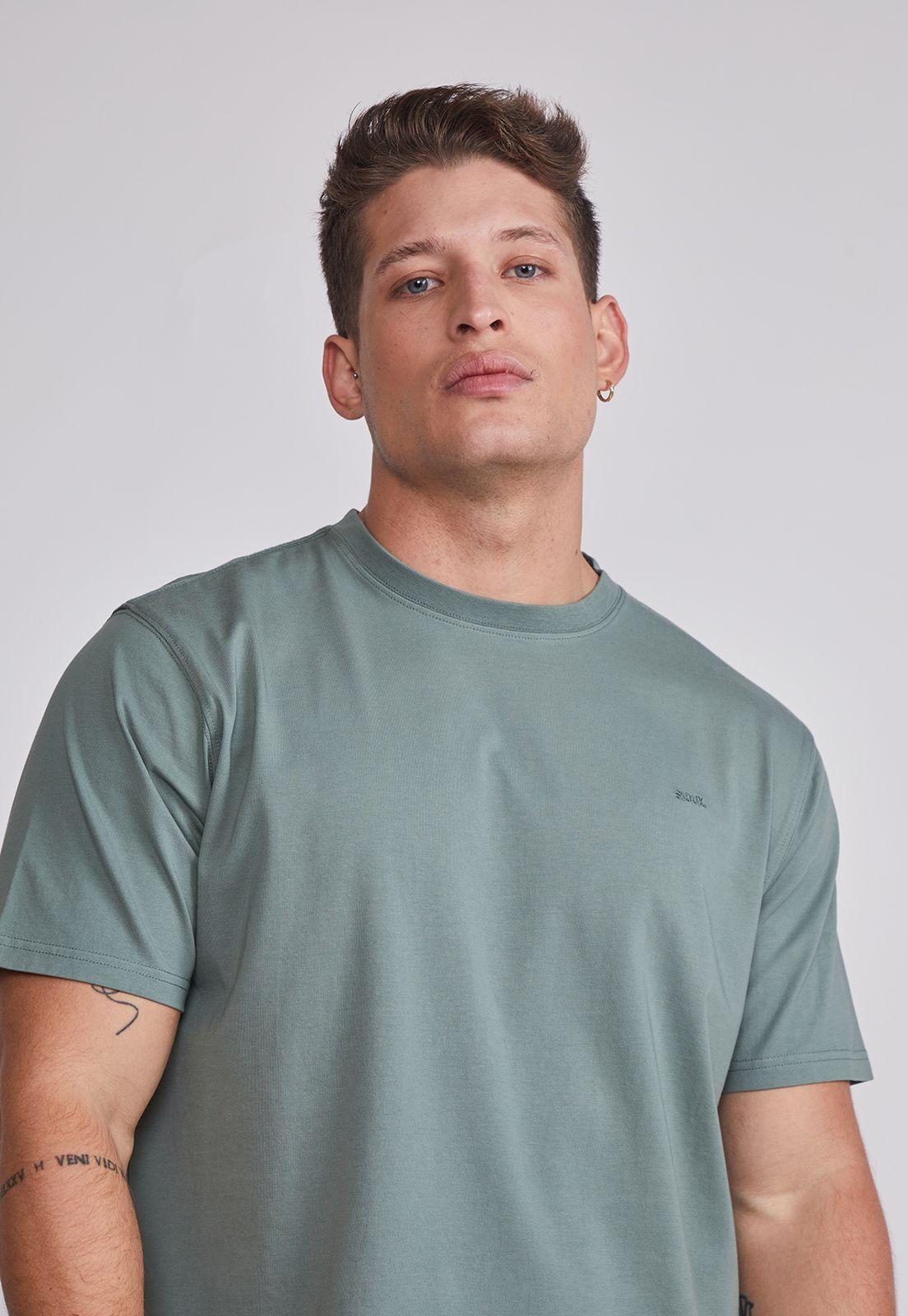 Polera Hombre Básica Lisa Verde Sioux-1