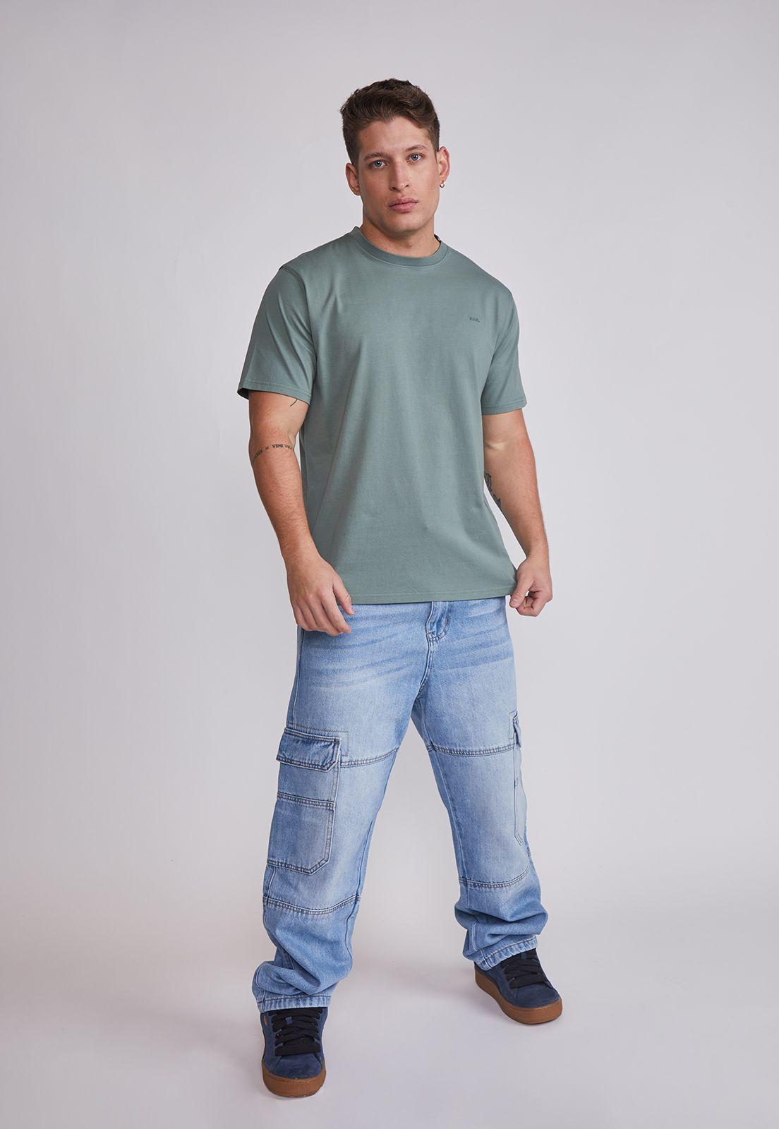 Polera Hombre Básica Lisa Verde Sioux-3