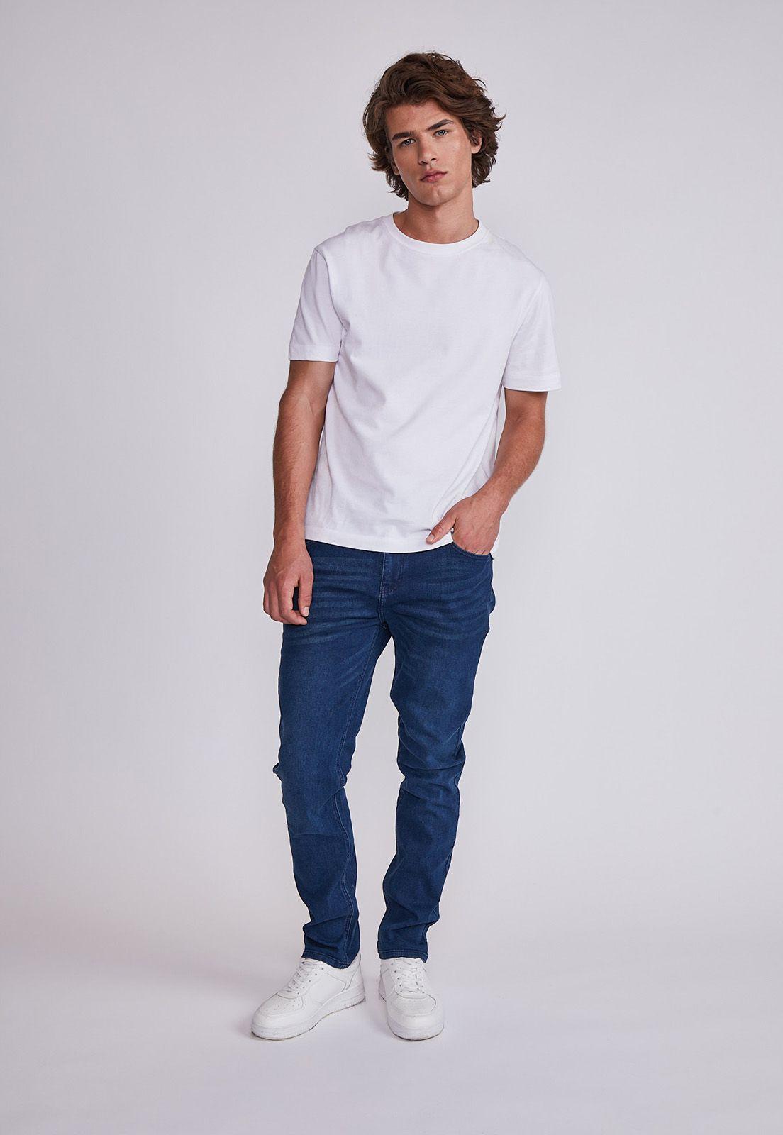Jeans Hombre Azul Slim Elasticado Desgastado Sioux-3