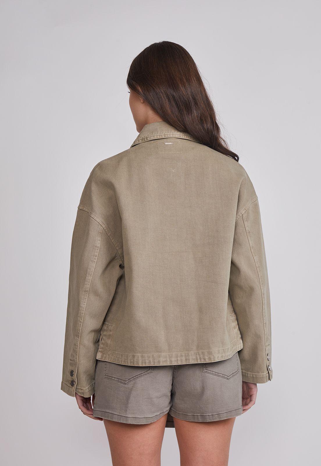 Chaqueta Mujer Sobrecamisa Denim Verde Sioux-3