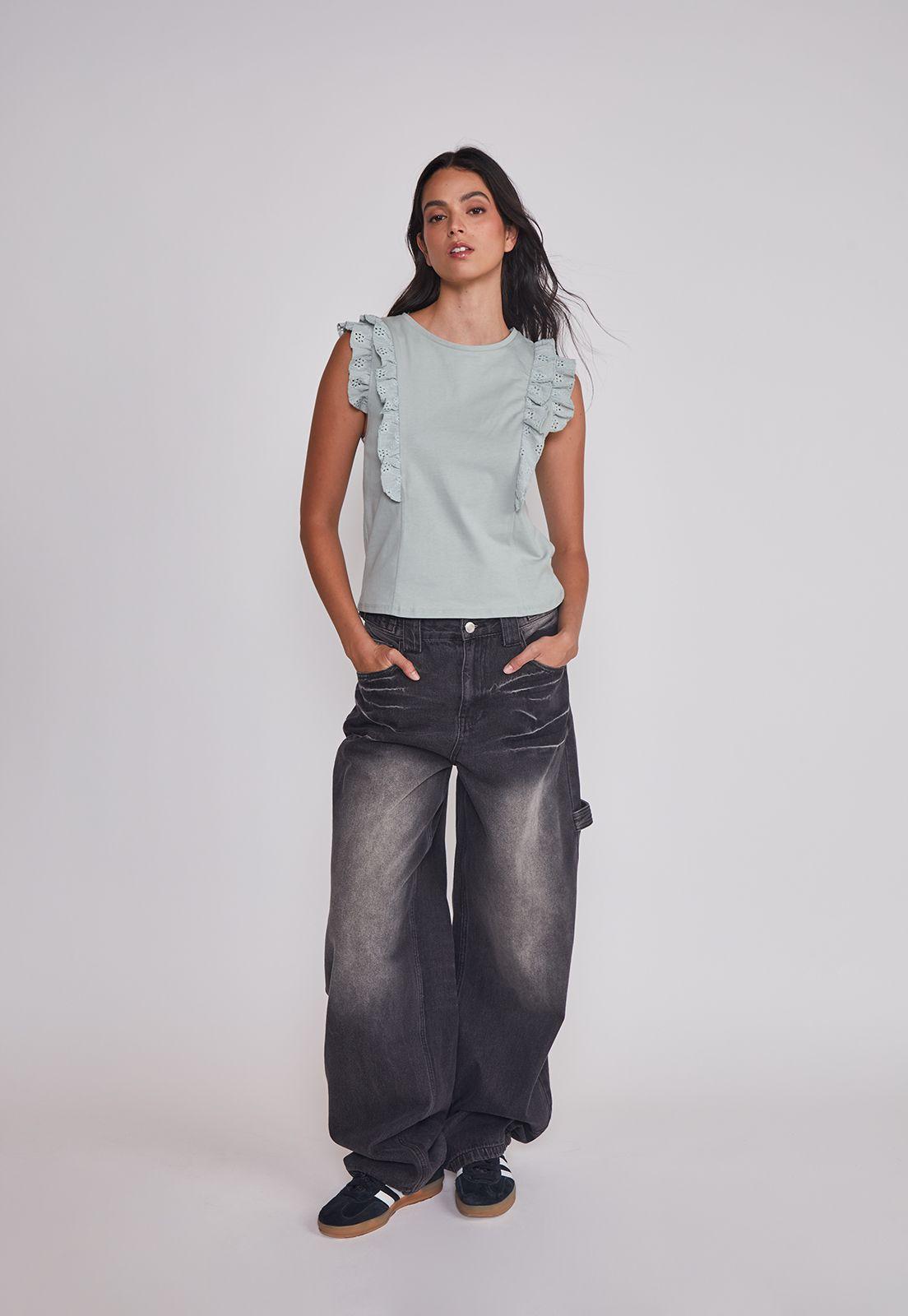 Jeans Mujer Balloon Carpenter Negro Sioux-4