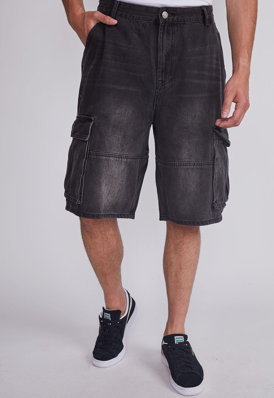 Bermuda Hombre Gris Cargo Bolsillos Sioux-0