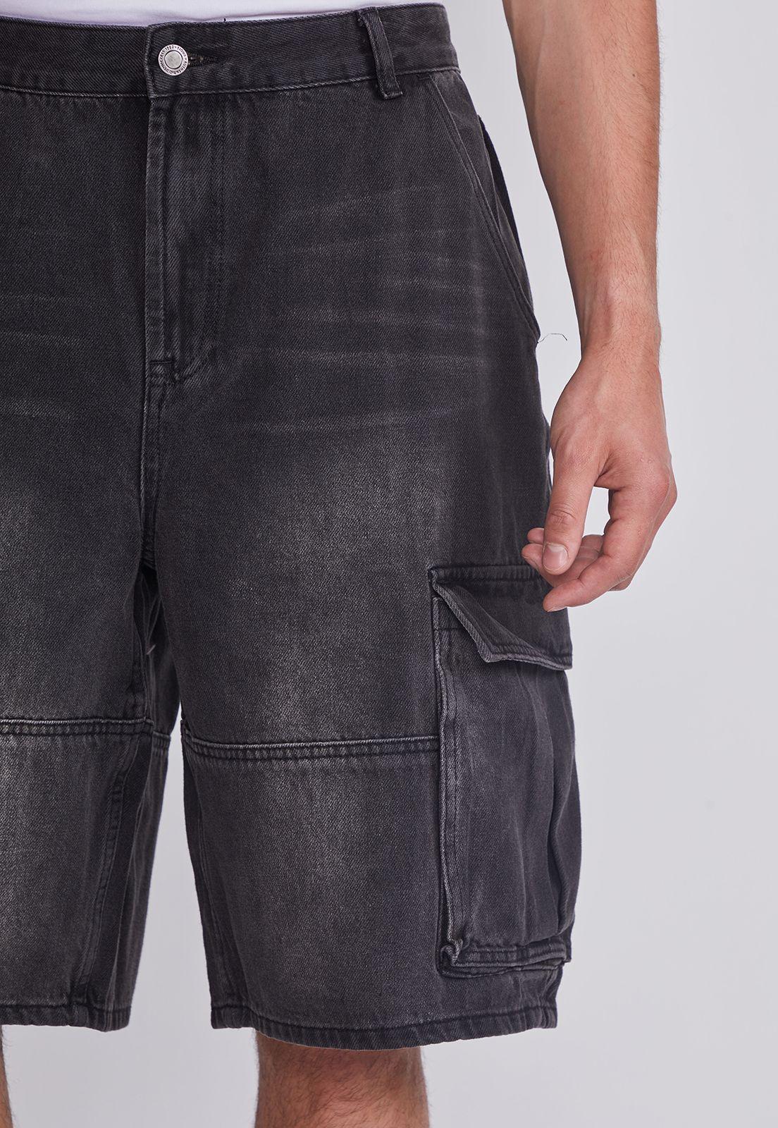 Bermuda Hombre Gris Cargo Bolsillos Sioux-2