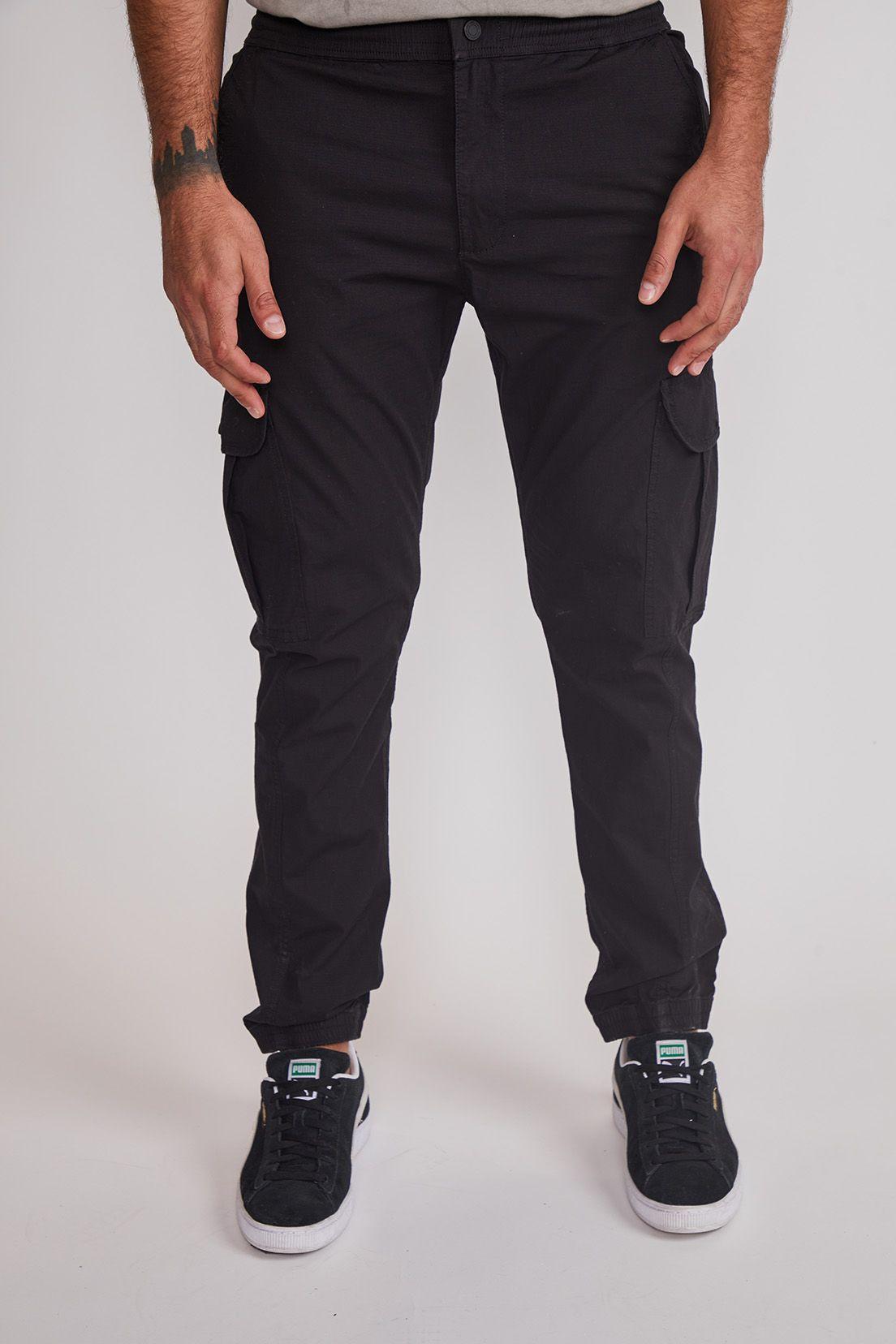 Pantalón Hombre Jogger Cargo Negro Sioux-0