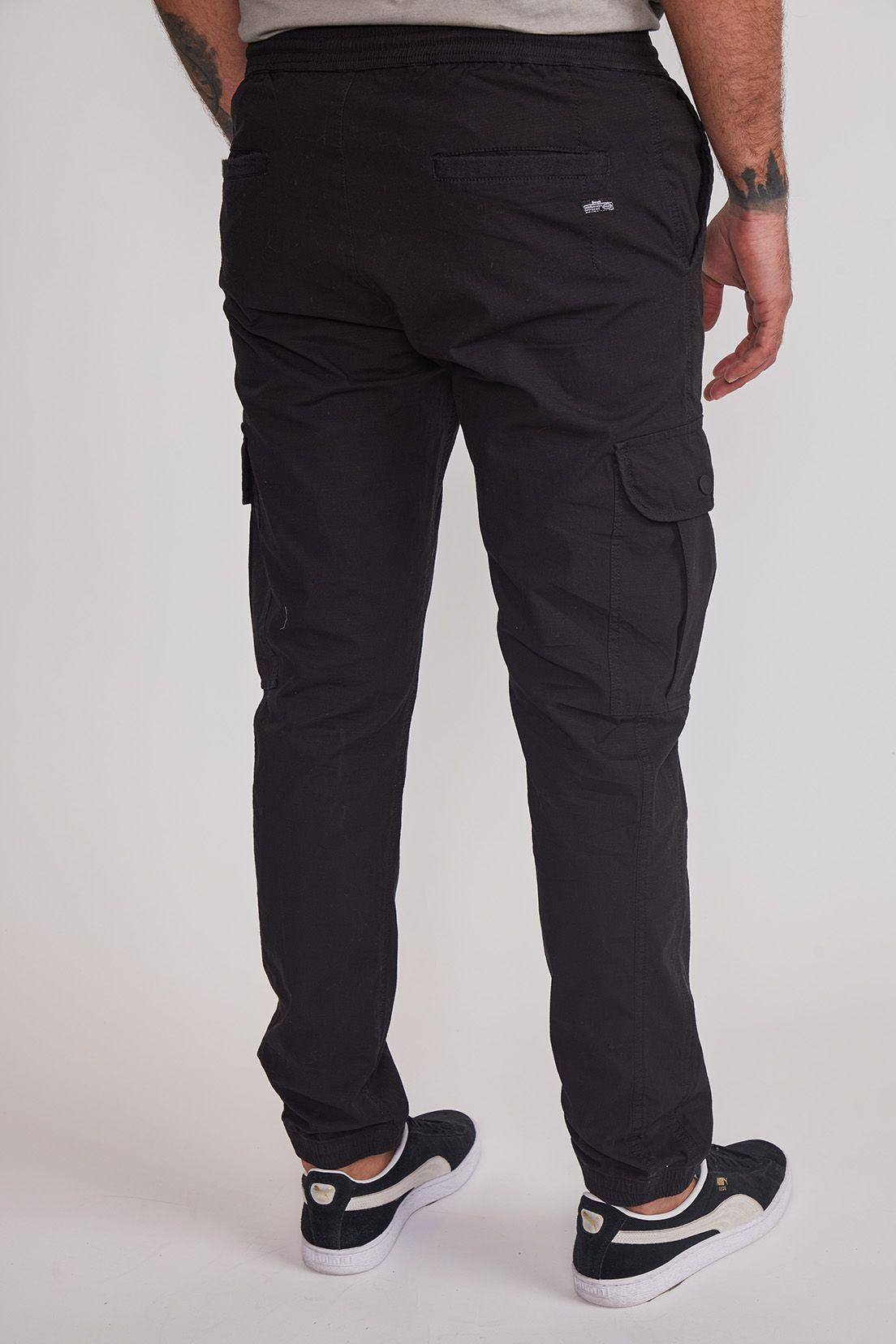 Pantalón Hombre Jogger Cargo Negro Sioux-2
