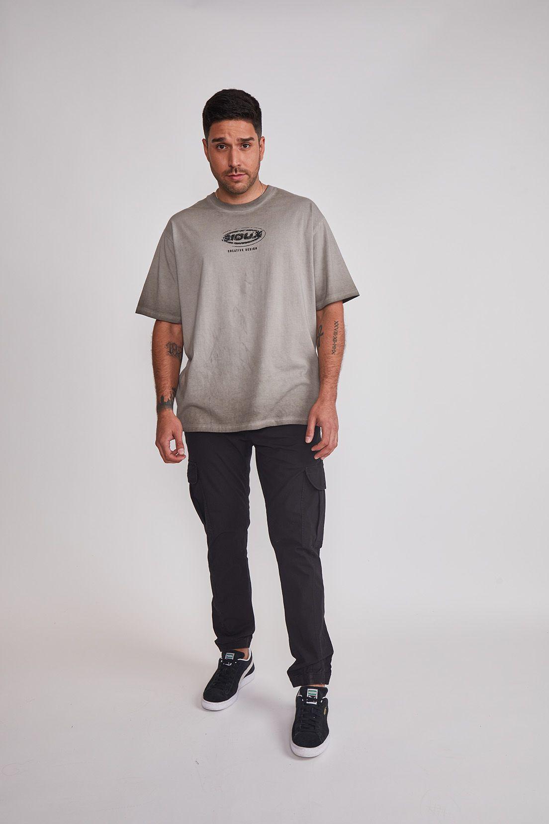 Pantalón Hombre Jogger Cargo Negro Sioux-3