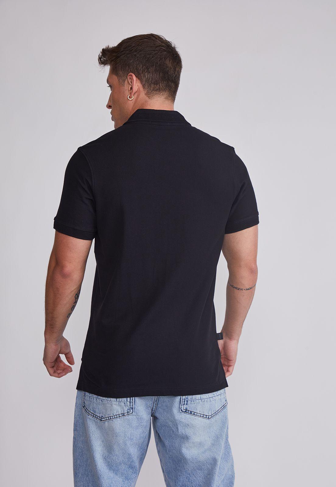 Polera Hombre Piqué Negro Sioux-2