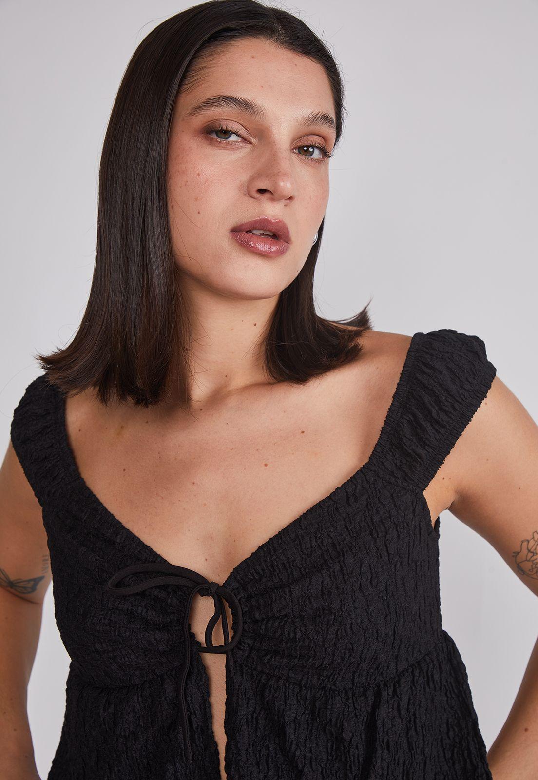 Peto Mujer Romantico Lazo Negro Sioux-2