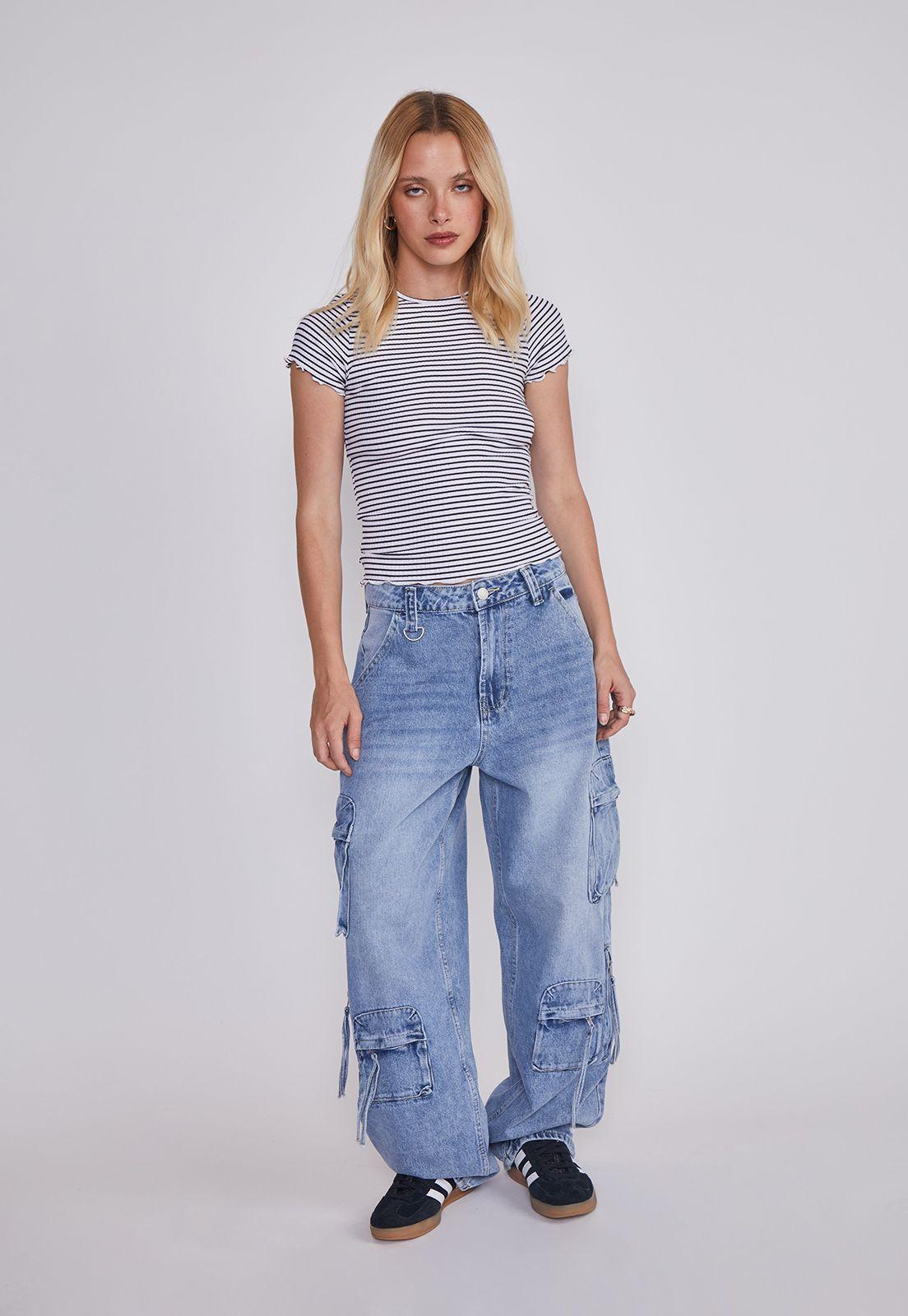 Jeans Mujer Baggy Azul Sioux-4