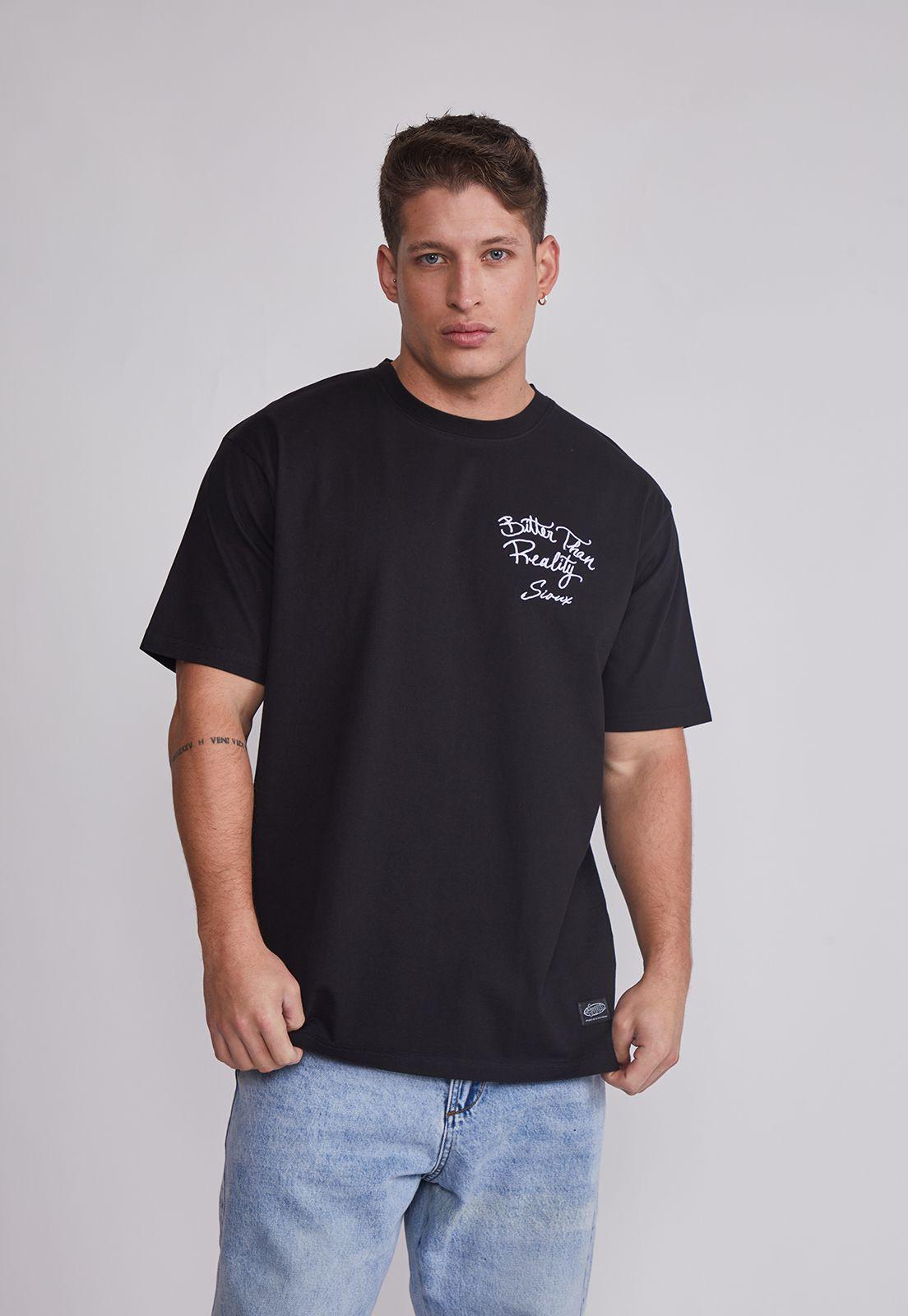 Polera Hombre Frases Negro Sioux-0