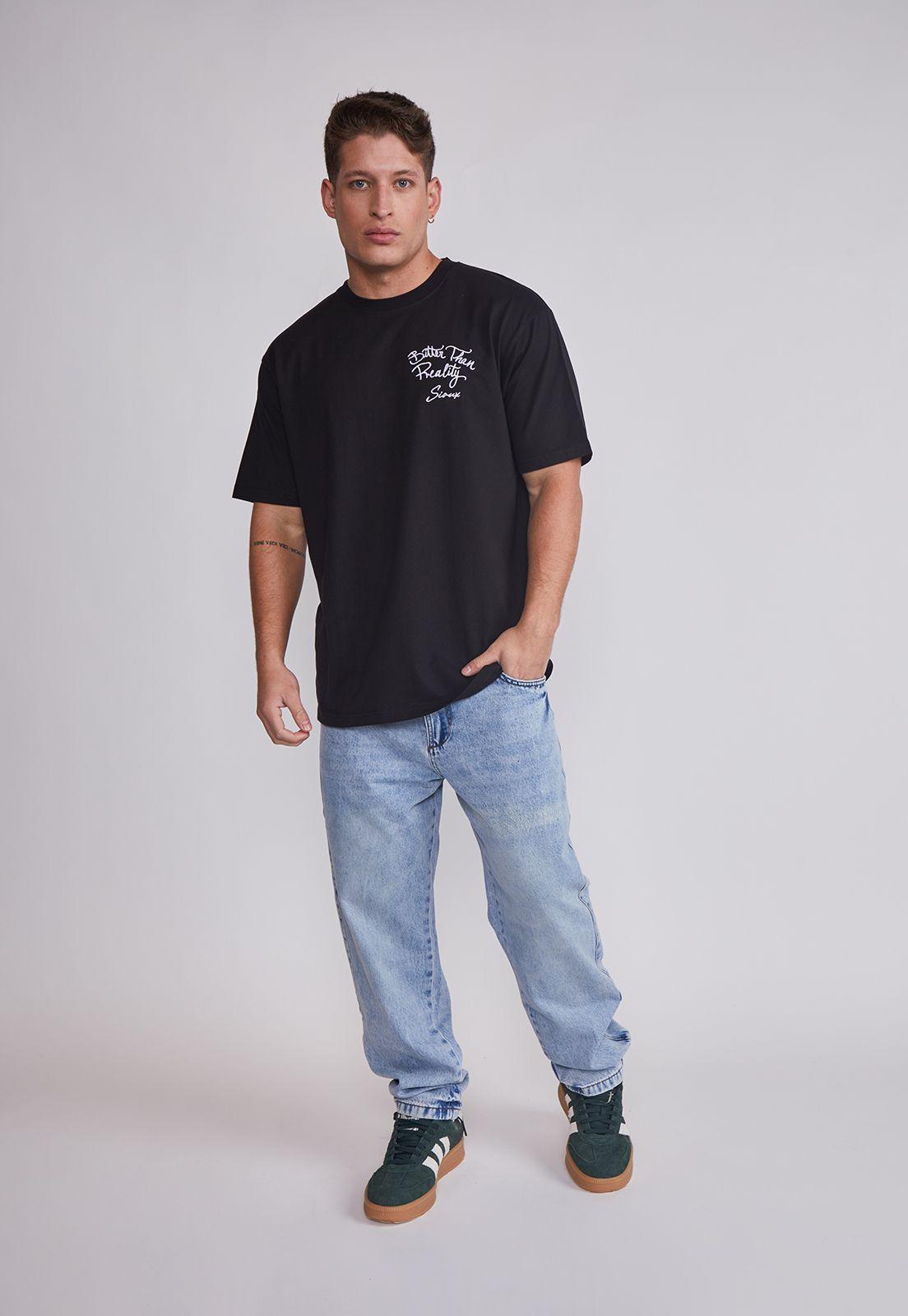 Polera Hombre Frases Negro Sioux-3