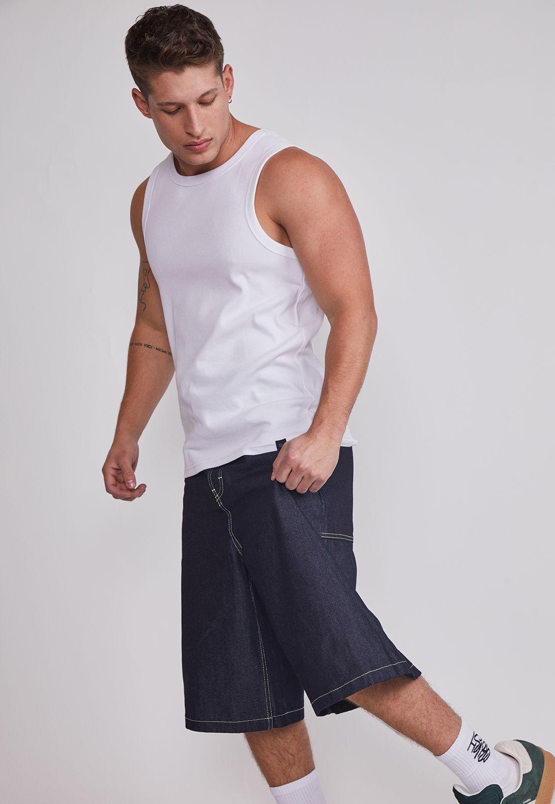 Bermuda Hombre Denim Costura Azul Sioux-1