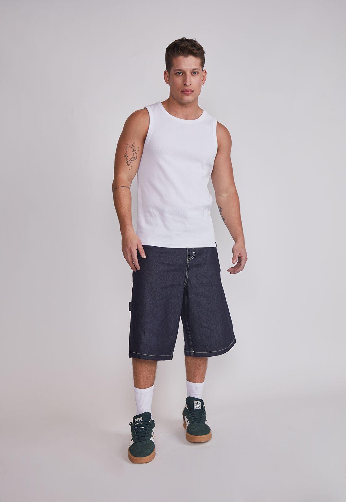 Bermuda Hombre Denim Costura Azul Sioux-4