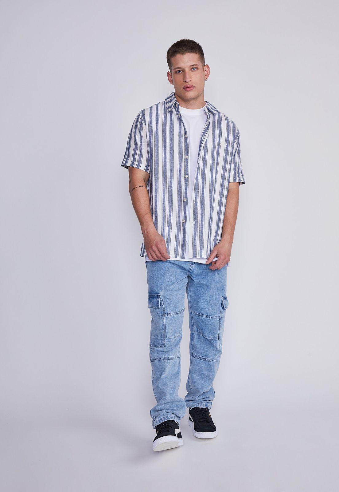 Camisa Hombre Crudo Lino Listada Sioux-4