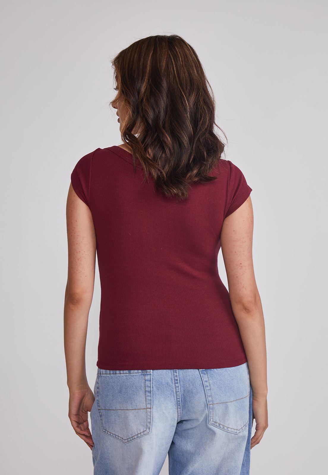 Polera Mujer Ajustada Burdeo Sioux-2