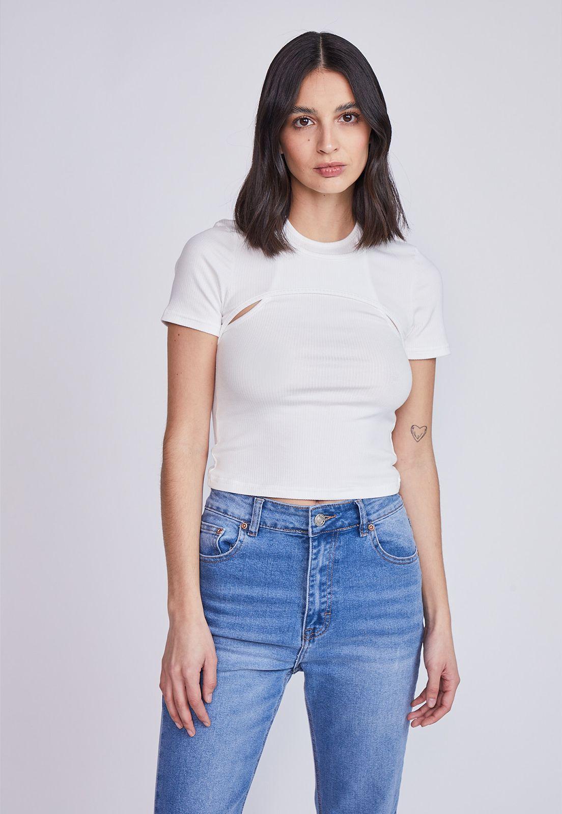 Polera Mujer Elasticada Blanco Sioux-0