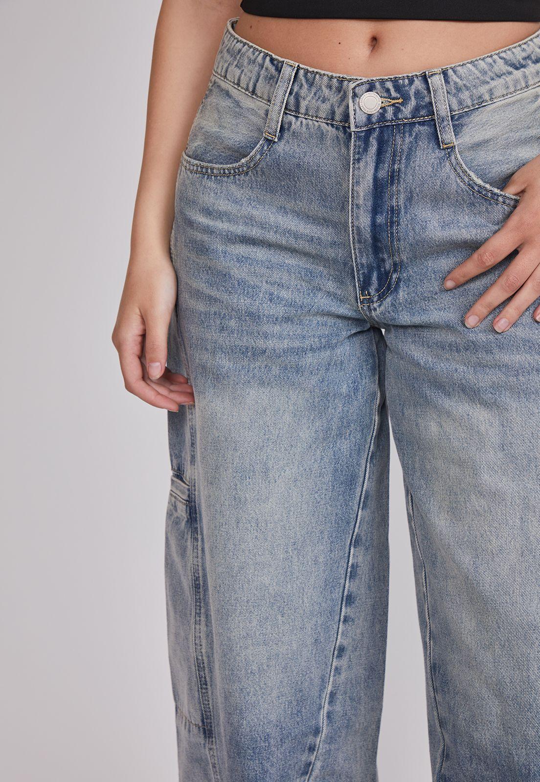 Jeans Mujer Wide Leg Costura Frontal Celeste Sioux-2