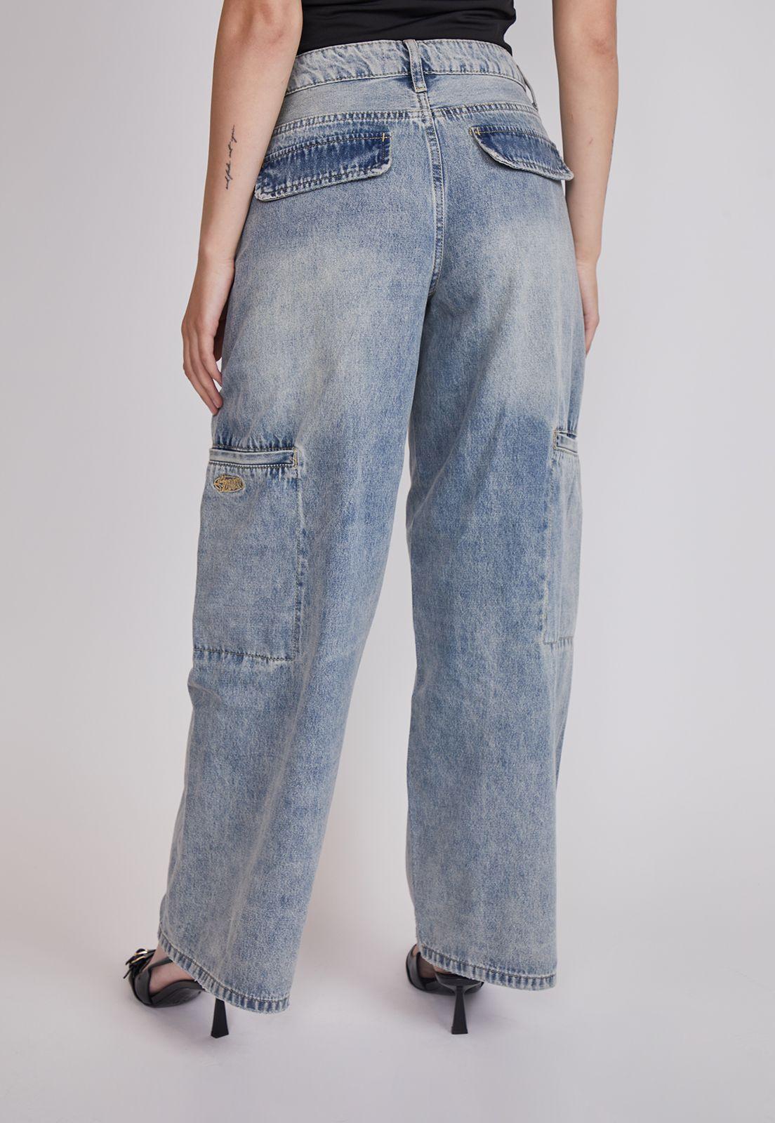 Jeans Mujer Wide Leg Costura Frontal Celeste Sioux-3