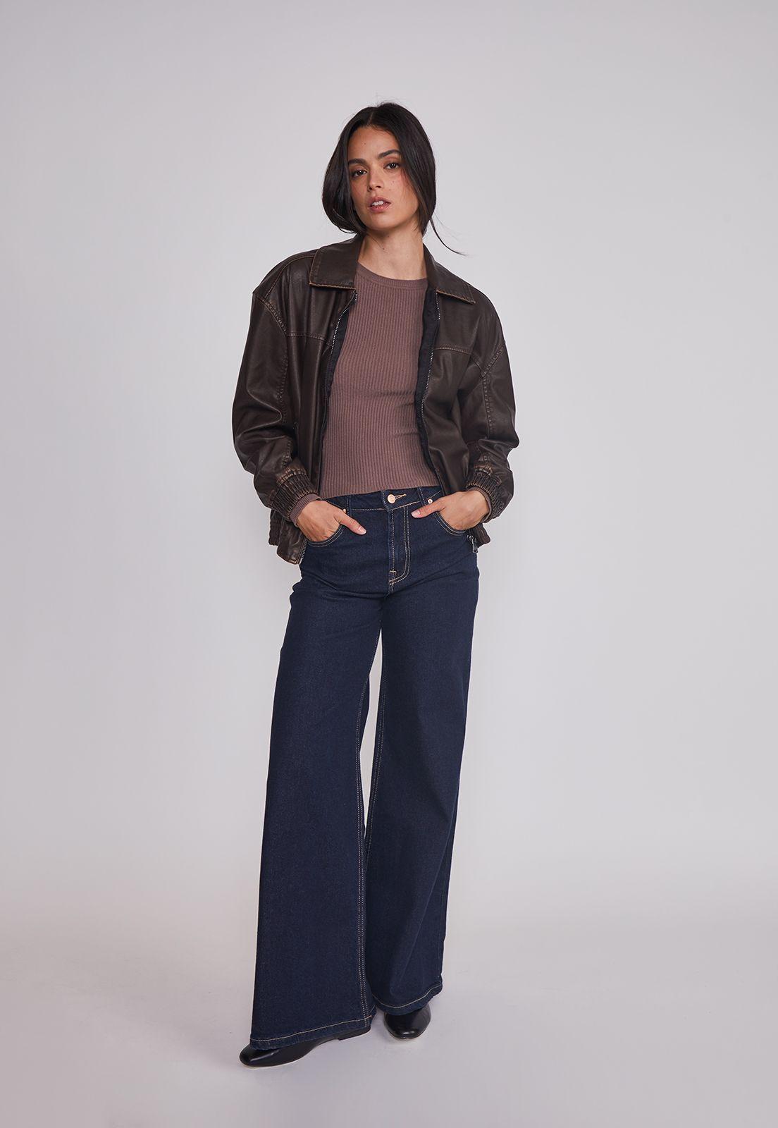 Jeans Mujer Raw Superwide Azul Sioux-2