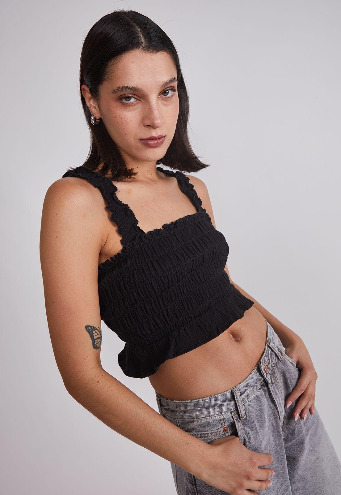 Peto Mujer Panal Elasticado Negro Sioux-0