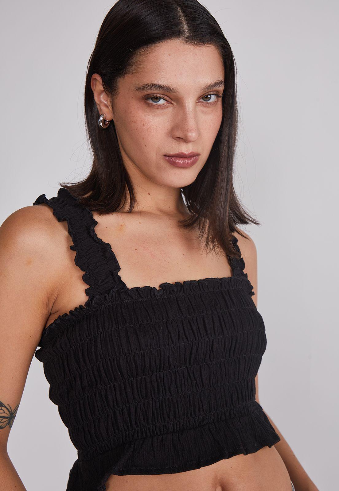 Peto Mujer Panal Elasticado Negro Sioux-1