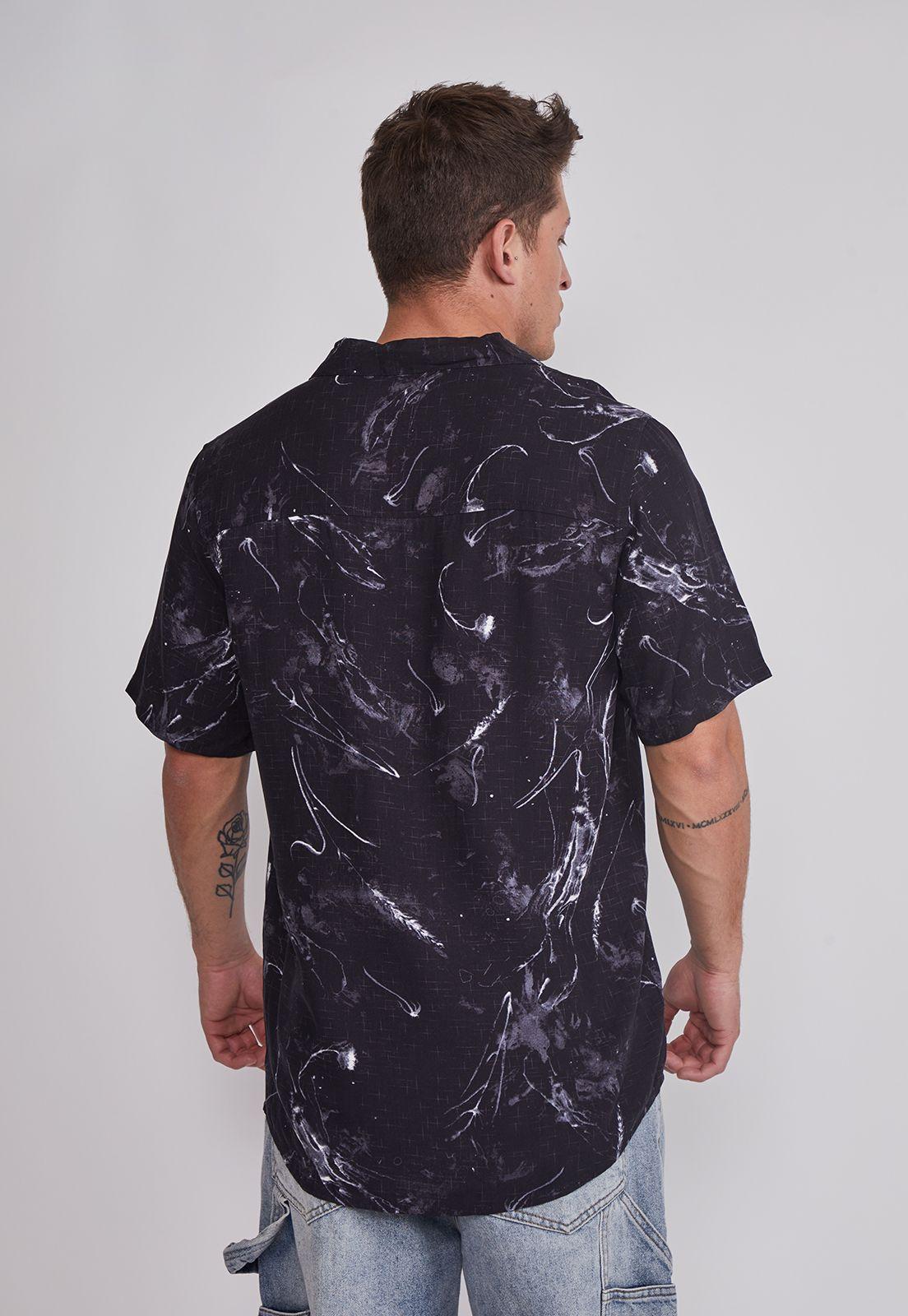 Camisa Hombre Full Print Negro Sioux-3