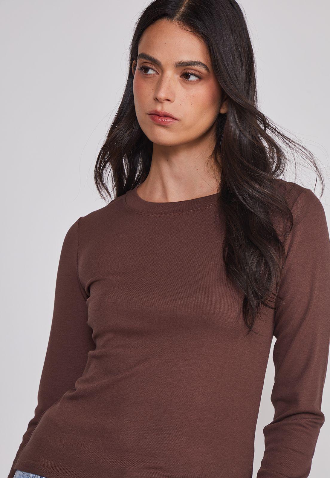 Camiseta Mujer Termica Café Sioux-3