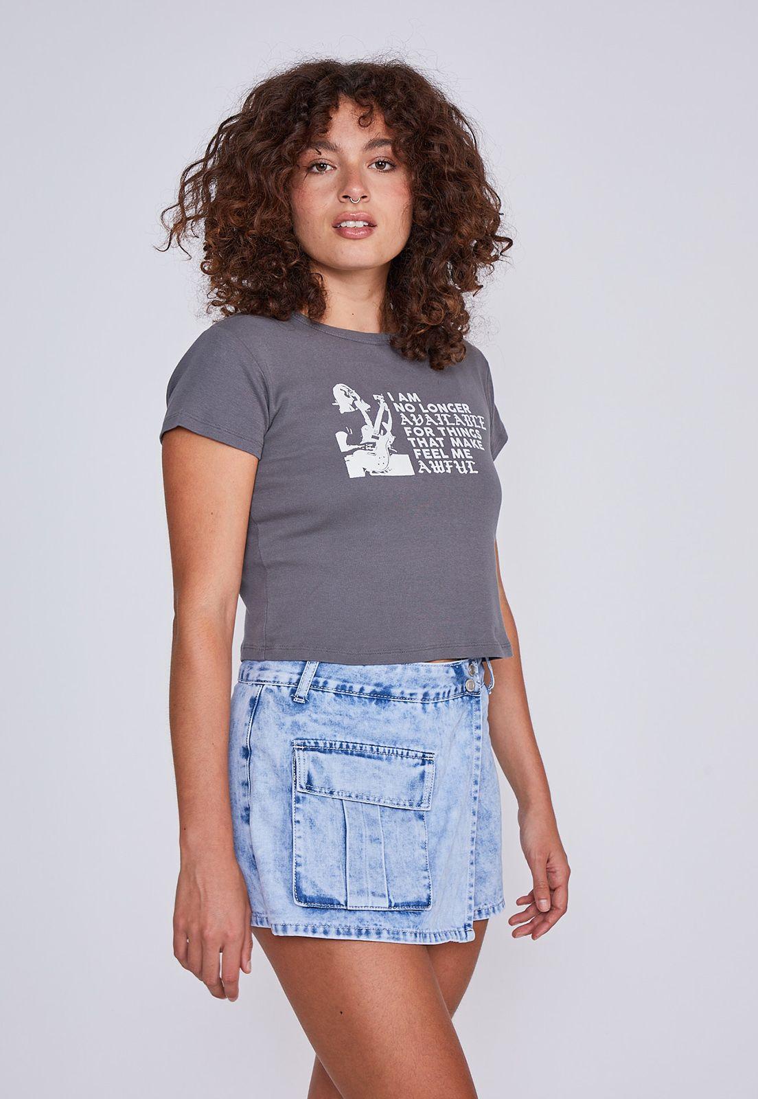Polera Mujer Guitarrista Gris Sioux-0