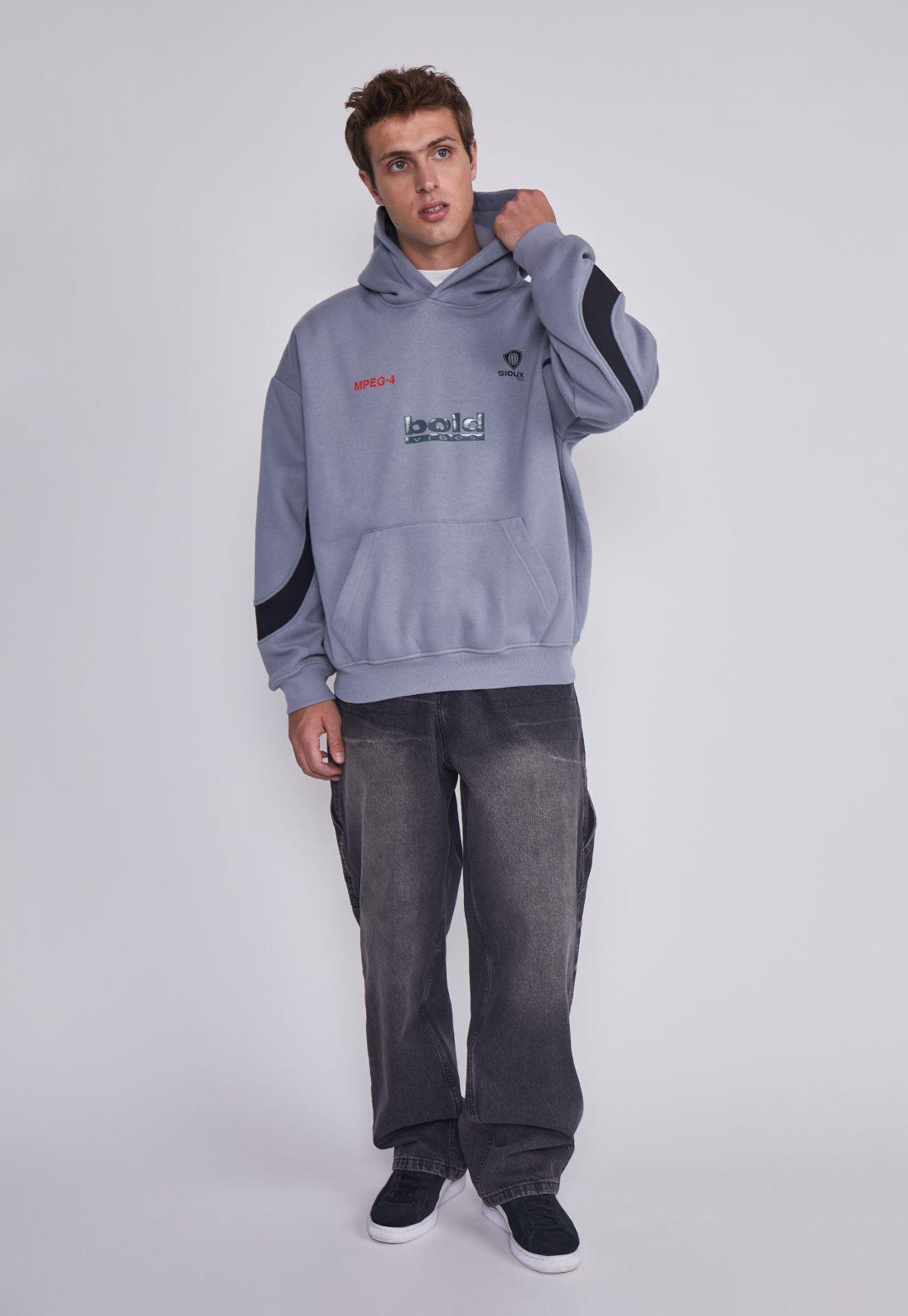 Poleron Hombre Aplicacion Brazos Gris Sioux-4