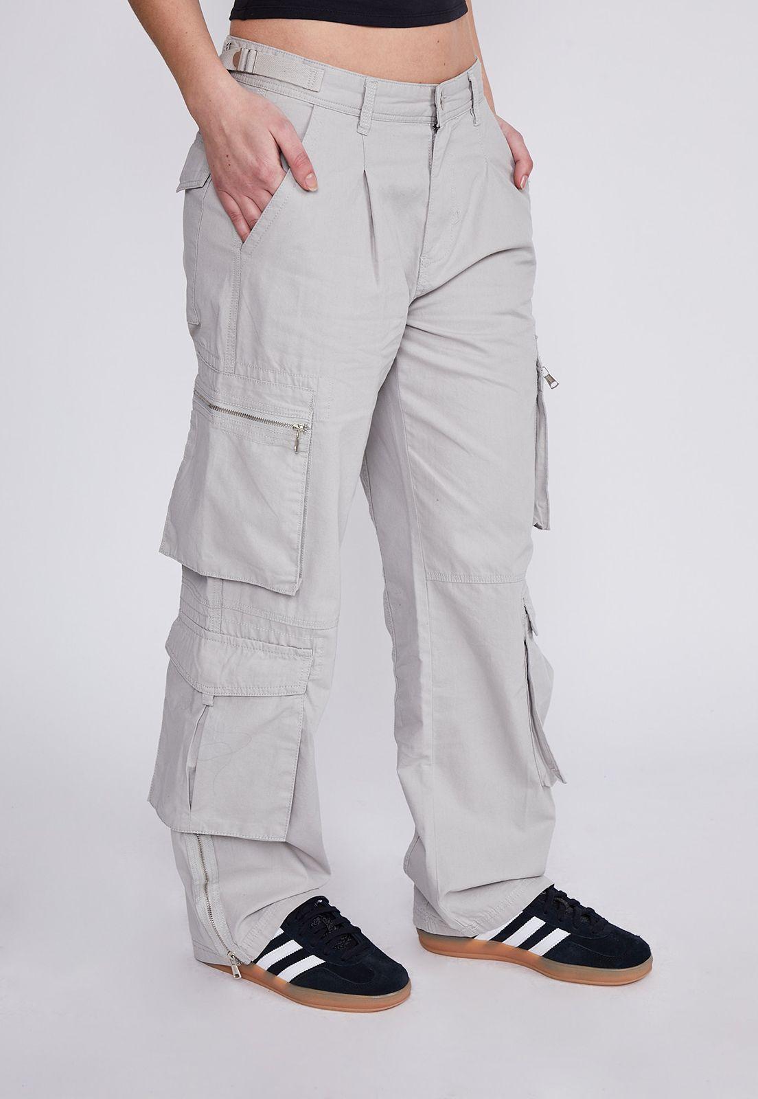 Pantalón Mujer Crudo Cargo Recto Sioux-0