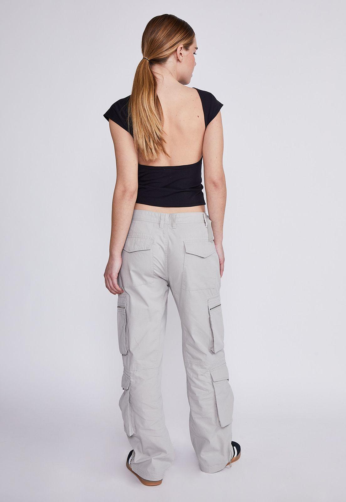 Pantalón Mujer Crudo Cargo Recto Sioux-2