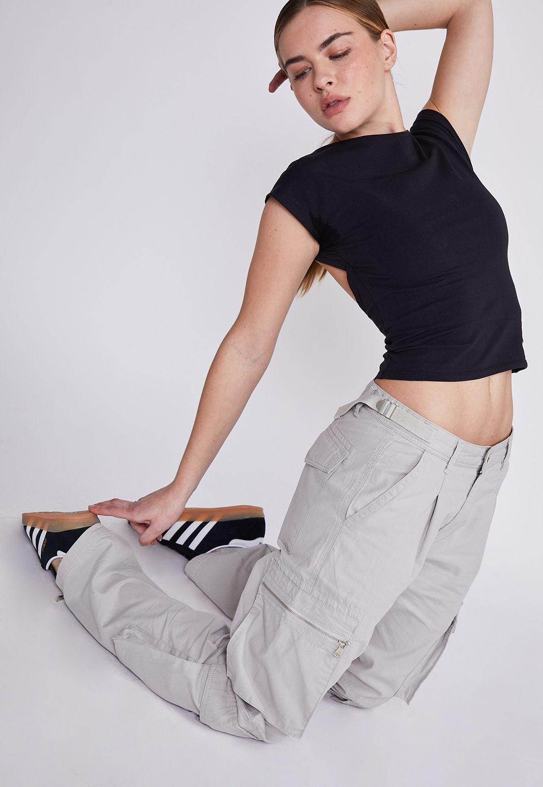 Pantalón Mujer Crudo Cargo Recto Sioux-4