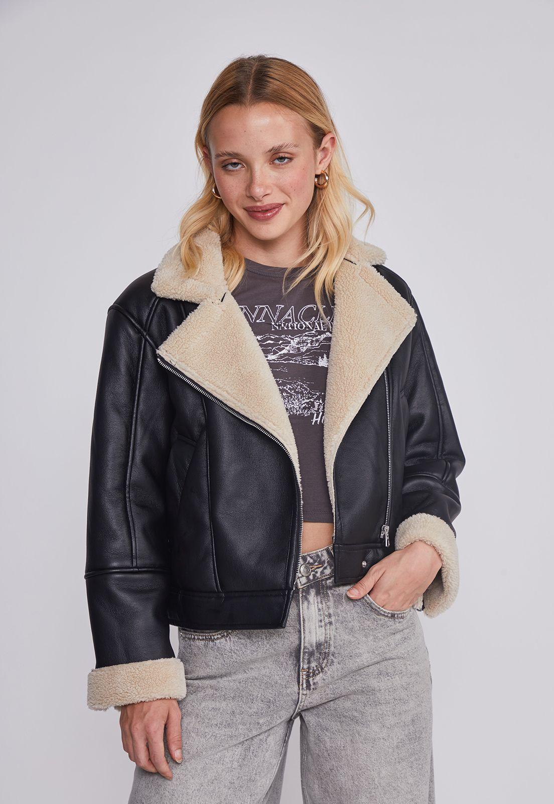 Chaqueta Mujer Aviadora Chiporro Negro Sioux-2