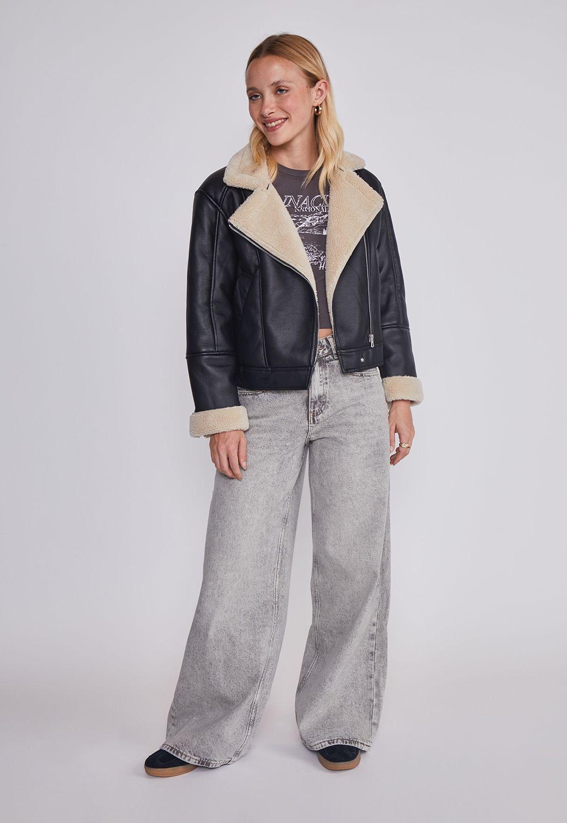 Chaqueta Mujer Aviadora Chiporro Negro Sioux-4