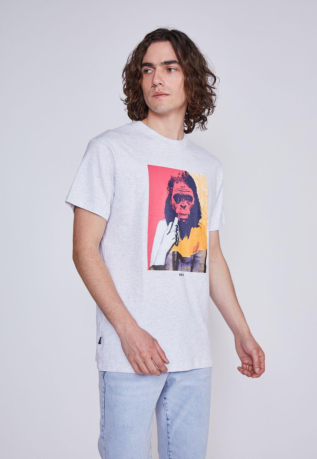 Polera Hombre Mono Gris Sioux-0