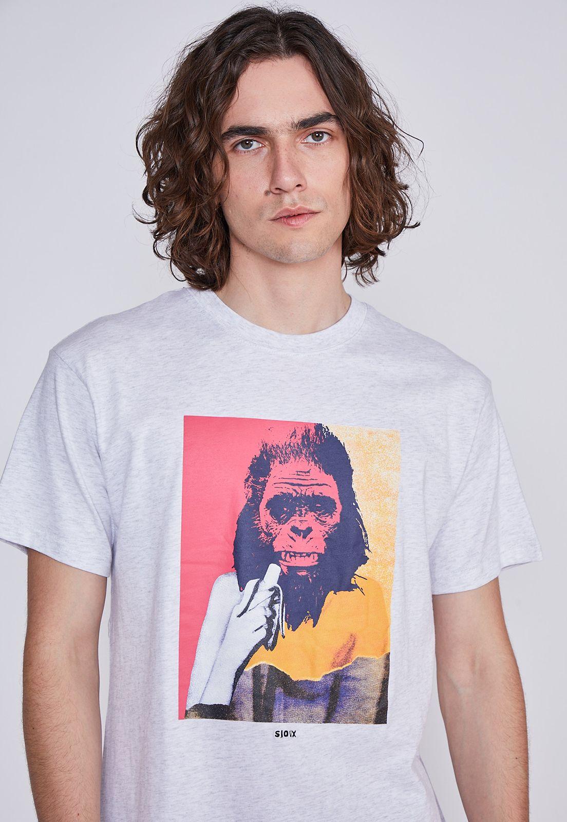 Polera Hombre Mono Gris Sioux-1