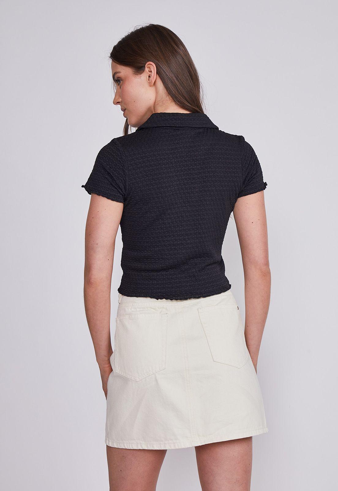 Polera Mujer Negro Cuello Textura Sioux-3
