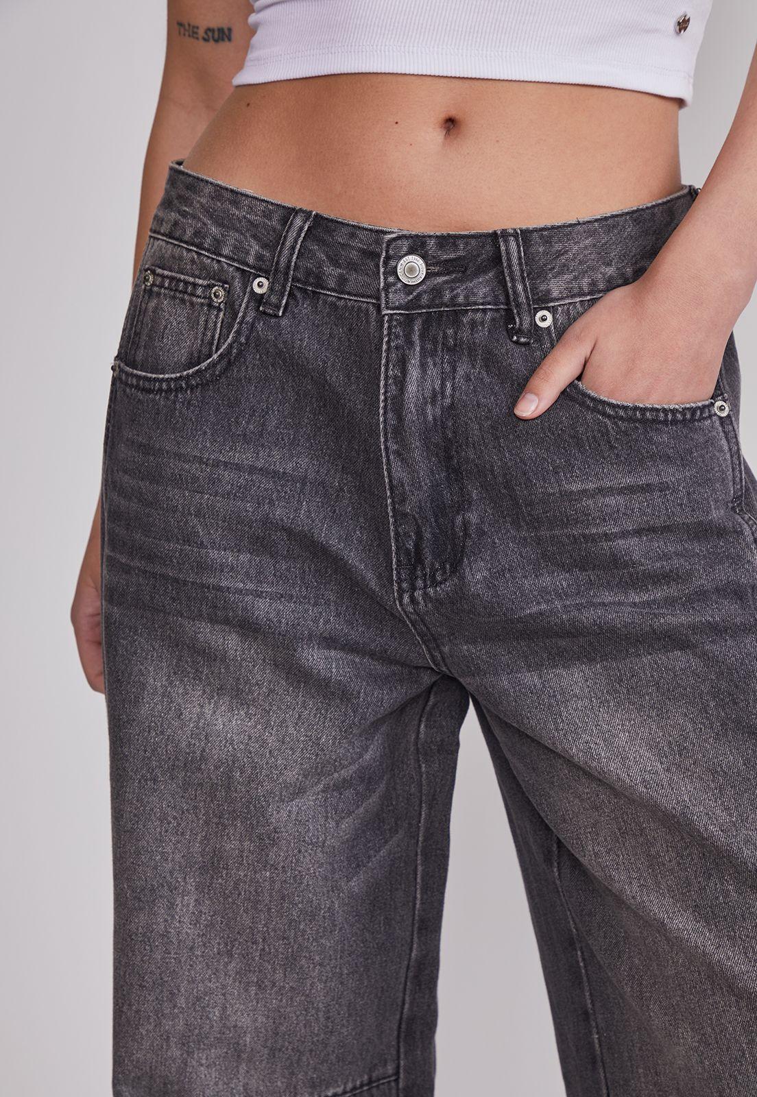 Jeans Mujer Baloon Costuras Gris Sioux-2