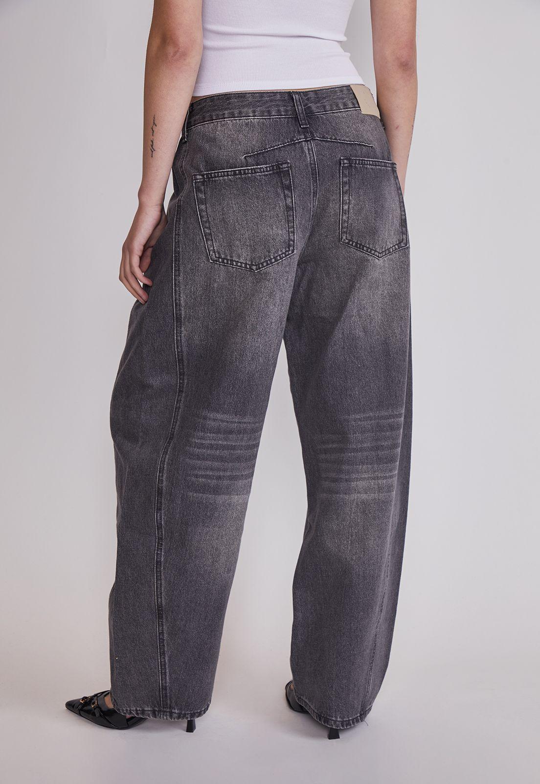 Jeans Mujer Baloon Costuras Gris Sioux-3