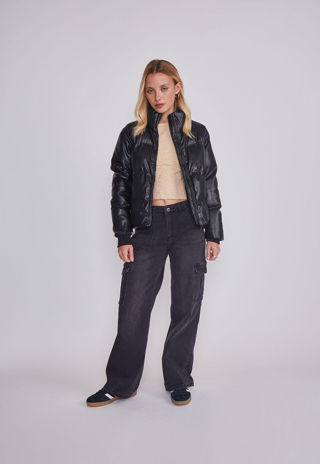 Chaqueta Mujer Puffa Negro Sioux-4