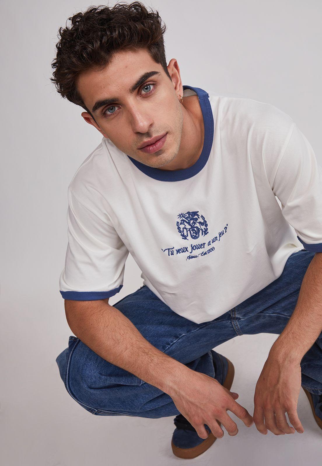 Polera Hombre Contraste Blanco Sioux-3