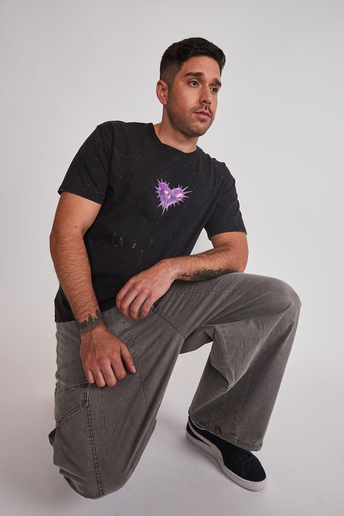 Polera Hombre Corazón Lava Gris Sioux-3