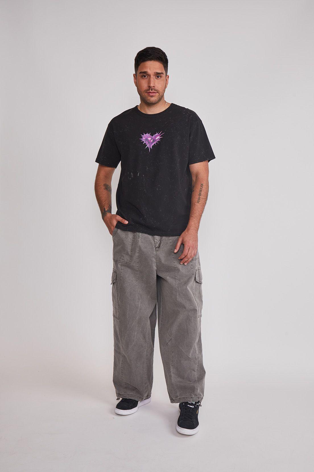 Polera Hombre Corazón Lava Gris Sioux-4