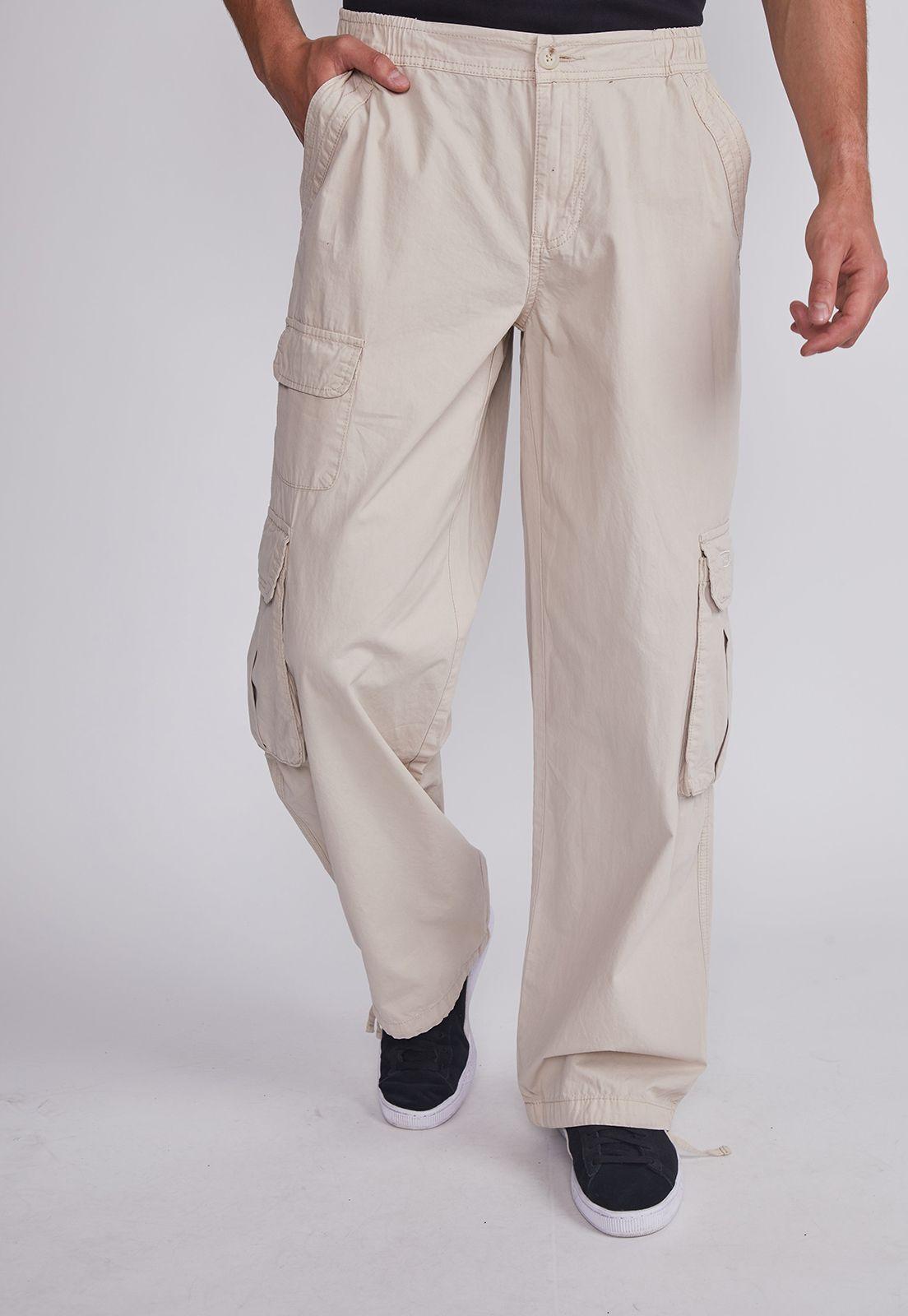 Pantalón Hombre Beige Multicargo Delgado Sioux-0