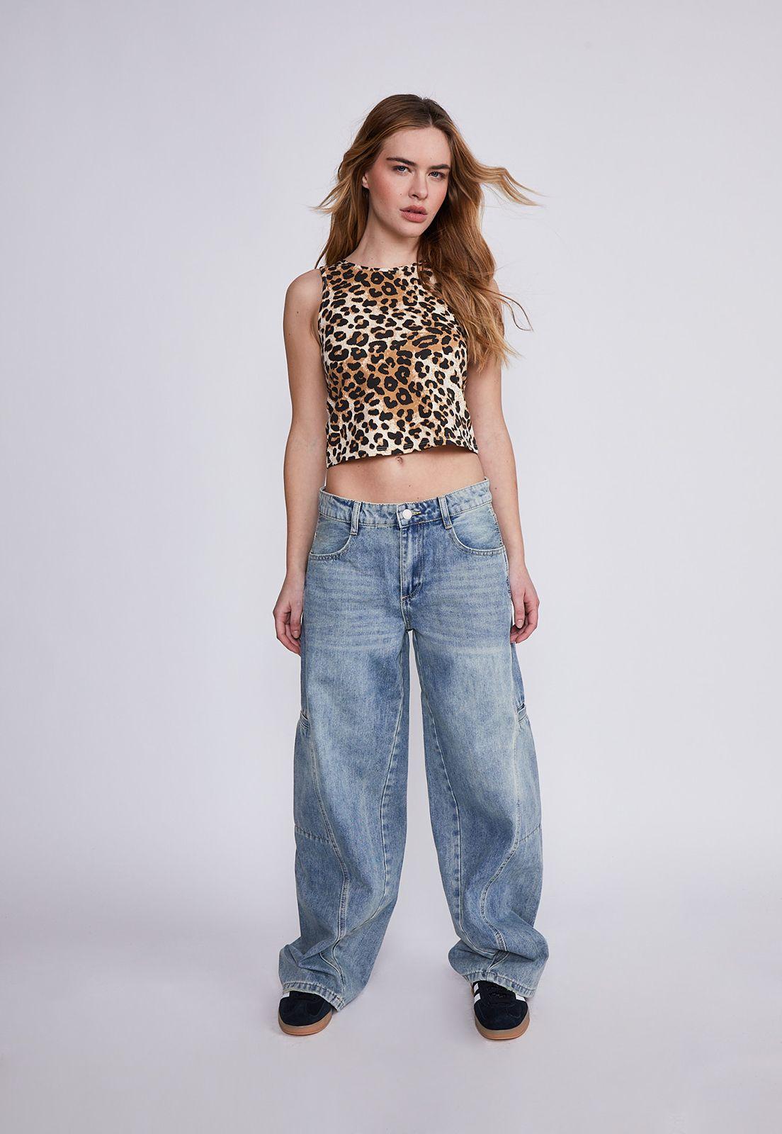 Peto Mujer Beige Leopardo Sioux-4