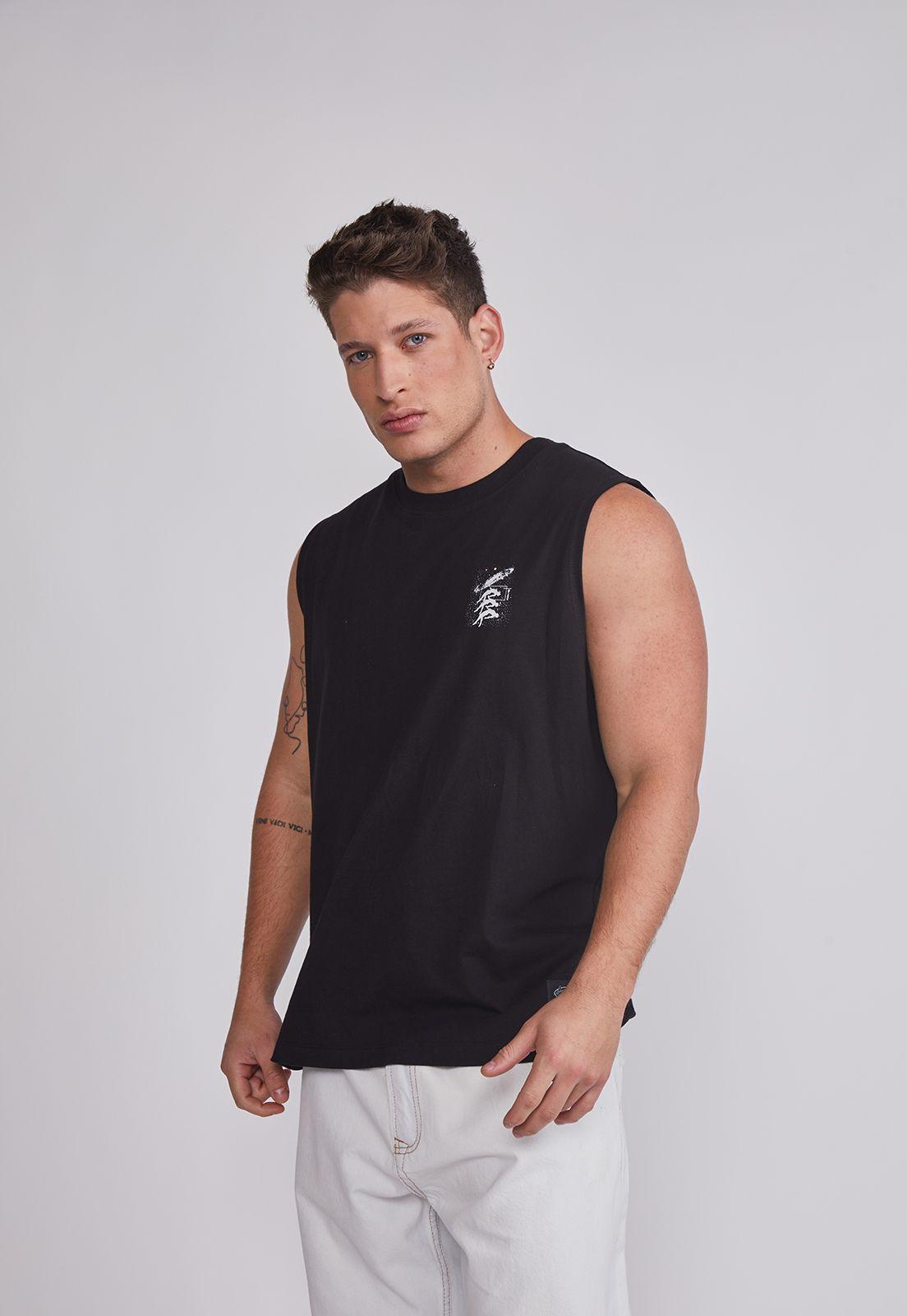 Polera Sin Manga Hombre Future Negro Sioux-0