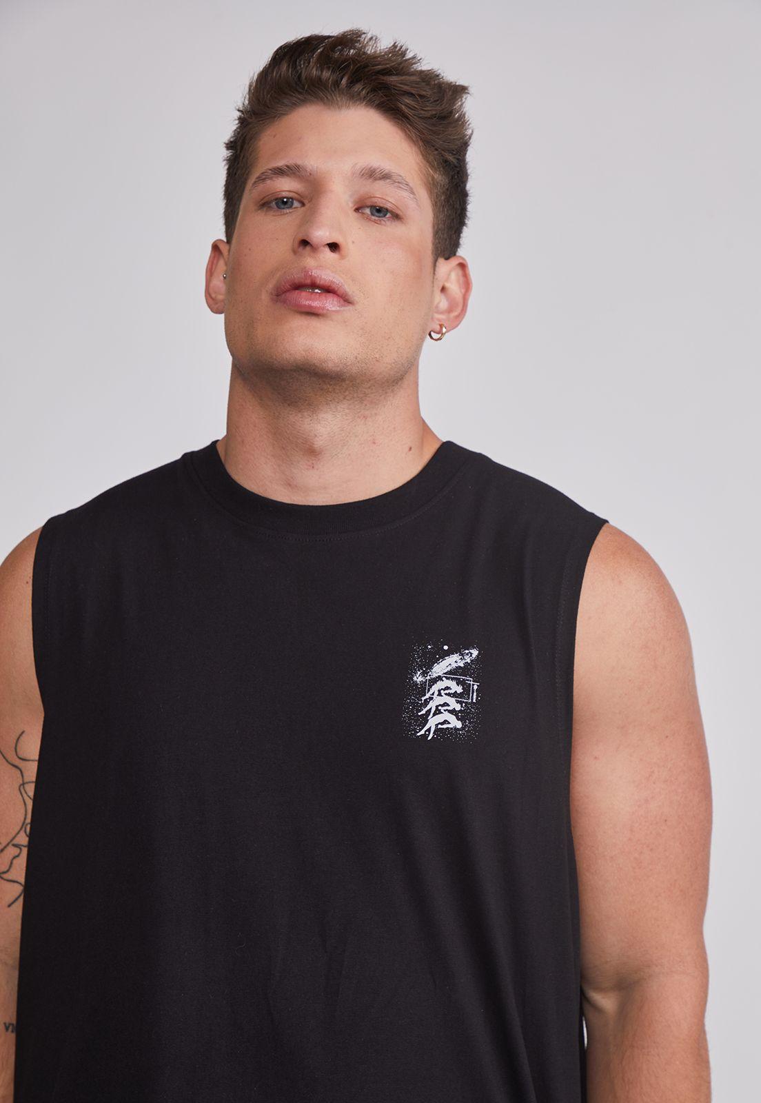 Polera Sin Manga Hombre Future Negro Sioux-1
