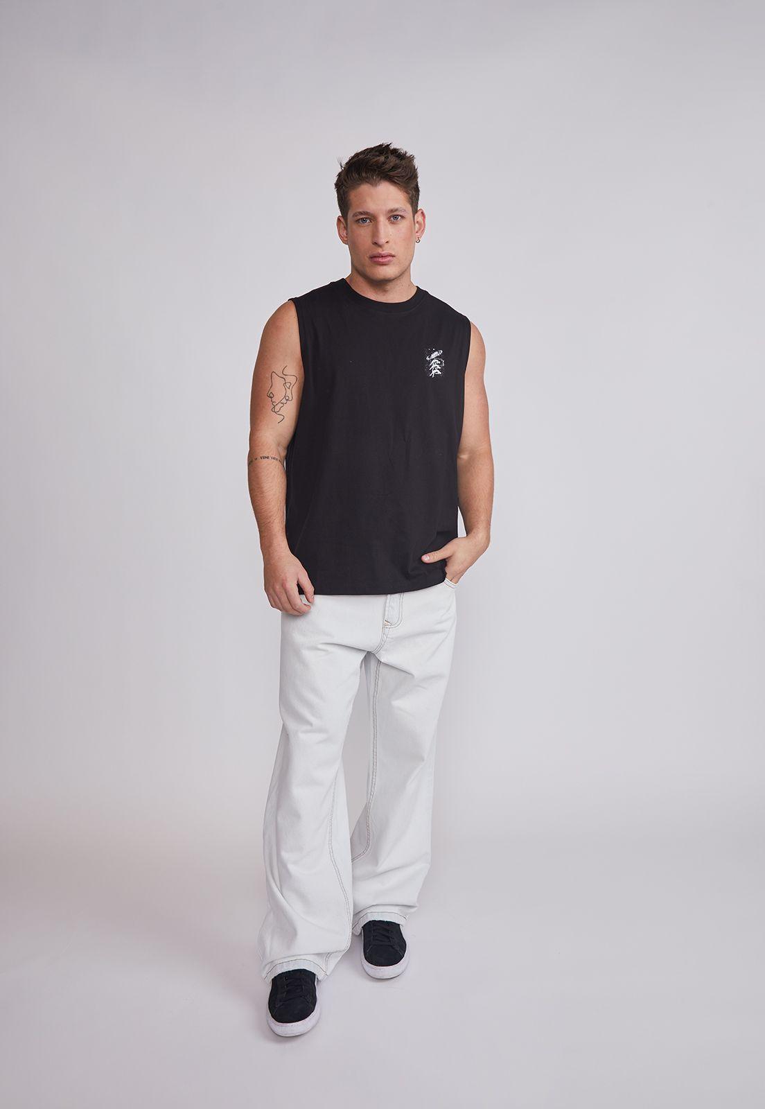 Polera Sin Manga Hombre Future Negro Sioux-4