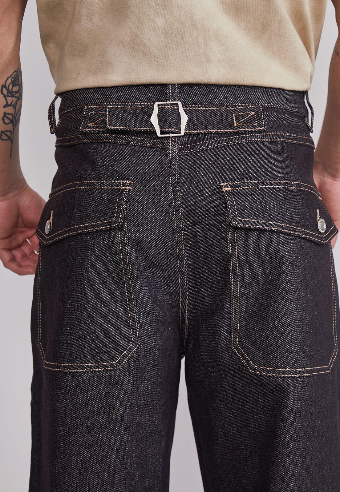 Jeans Hombre Baggy Moda Basta Negro Sioux-1