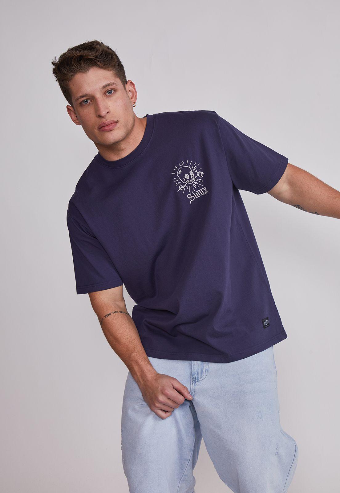 Polera Hombre Frases Azul Sioux-1